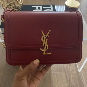 YSL Solferino Medium Shoulder Bag Opyum Red